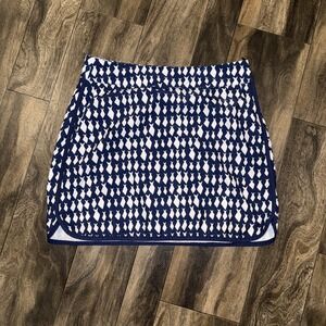 Vineyard Vines Performance Women's Diamond Fish Print Skort Navy Blue Size 2